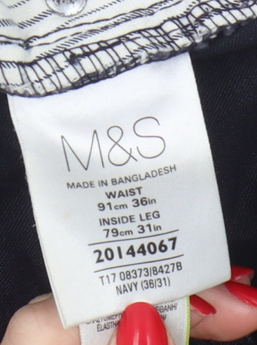 Marks and Spencer Men's Blue Straight Jeans 36 in