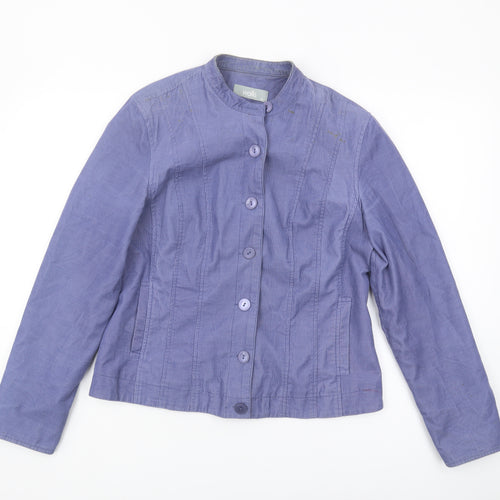 Wallis Women's Purple Cotton Button Jacket Size 14