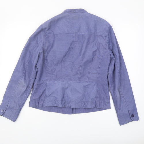 Wallis Women's Purple Cotton Button Jacket Size 14