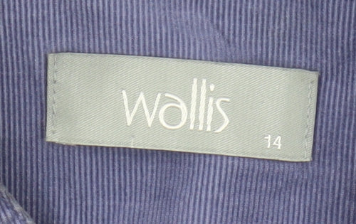 Wallis Women's Purple Cotton Button Jacket Size 14