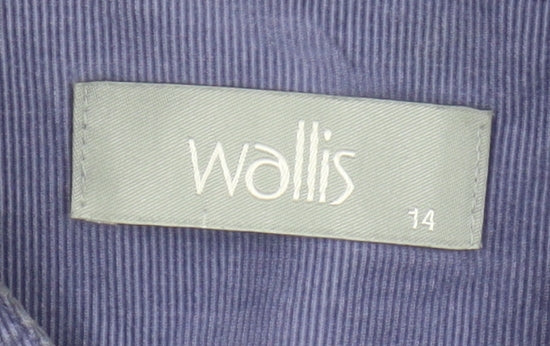 Wallis Women's Purple Cotton Button Jacket Size 14