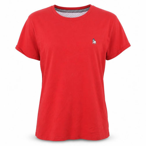 The Spitalfields Red Cotton Unisex XL T-Shirt Crew Neck