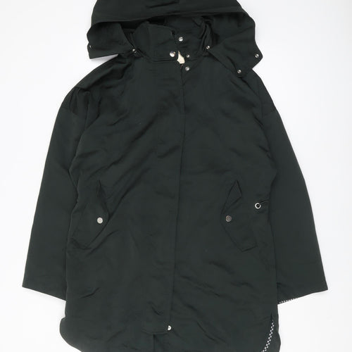 Zara Women's Black Parka Coat XS Hooded