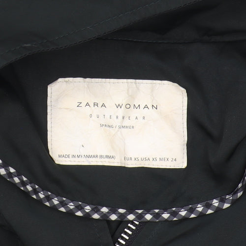 Zara Women's Black Parka Coat XS Hooded