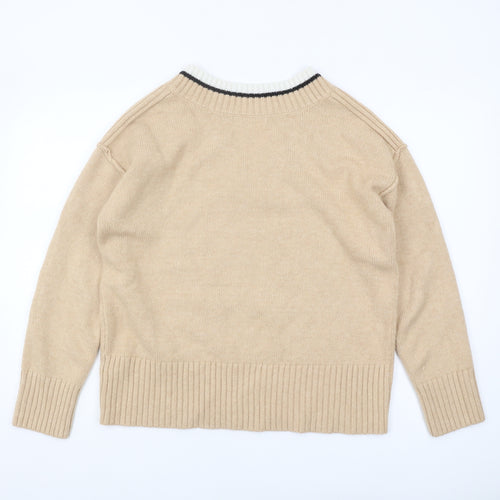 Next Women's Beige V-Neck Pullover Jumper M