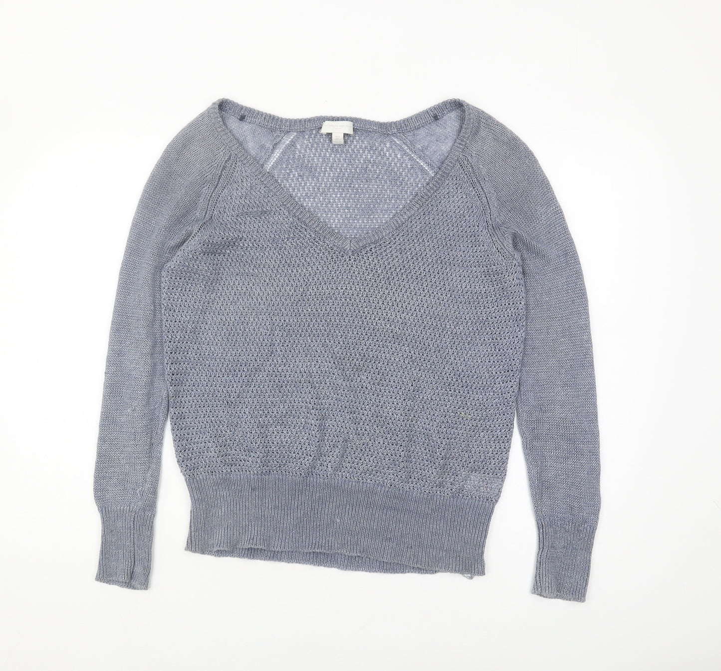 The White Company Women's Grey Linen Pullover Jumper Size 12
