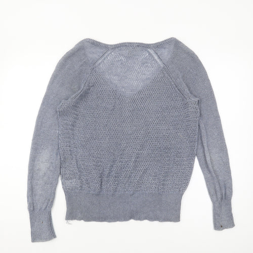 The White Company Women's Grey Linen Pullover Jumper Size 12