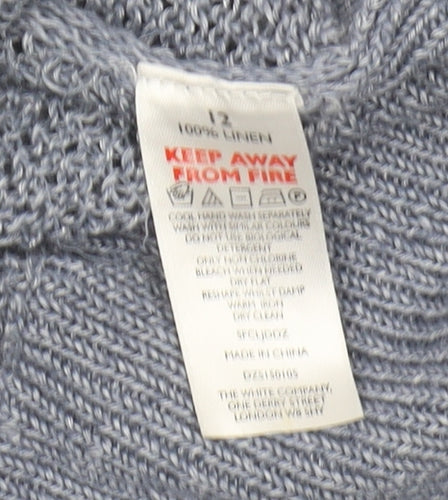 The White Company Women's Grey Linen Pullover Jumper Size 12