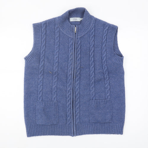 Honor Millburn Women's Blue Vest M with Mock Neck