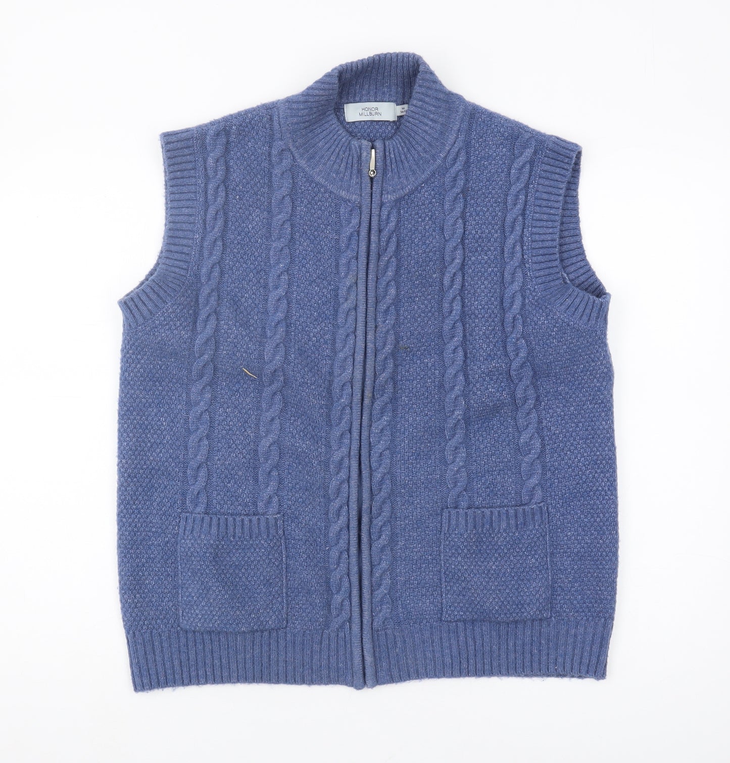 Honor Millburn Women's Blue Vest M with Mock Neck