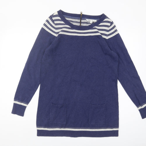 Fat Face Women's Blue Striped Pullover Jumper Size 12