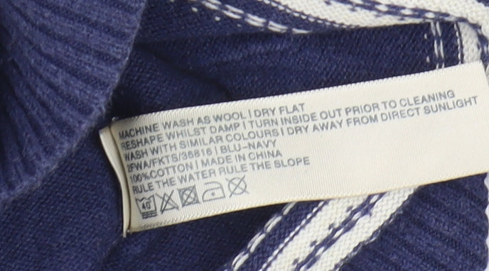 Fat Face Women's Blue Striped Pullover Jumper Size 12