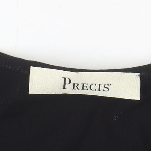 Precis Women's Black Pink 3/4 Sleeve Colourblock Top