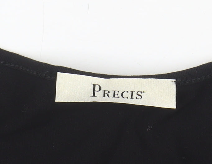 Precis Women's Black Pink 3/4 Sleeve Colourblock Top