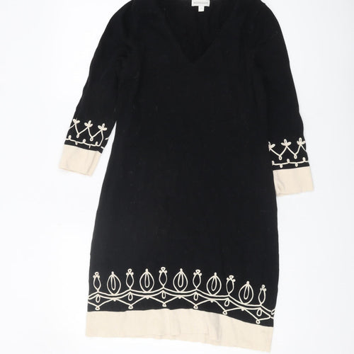 Monsoon Women's Black Tunic Jumper, Size S, V-Neck Style