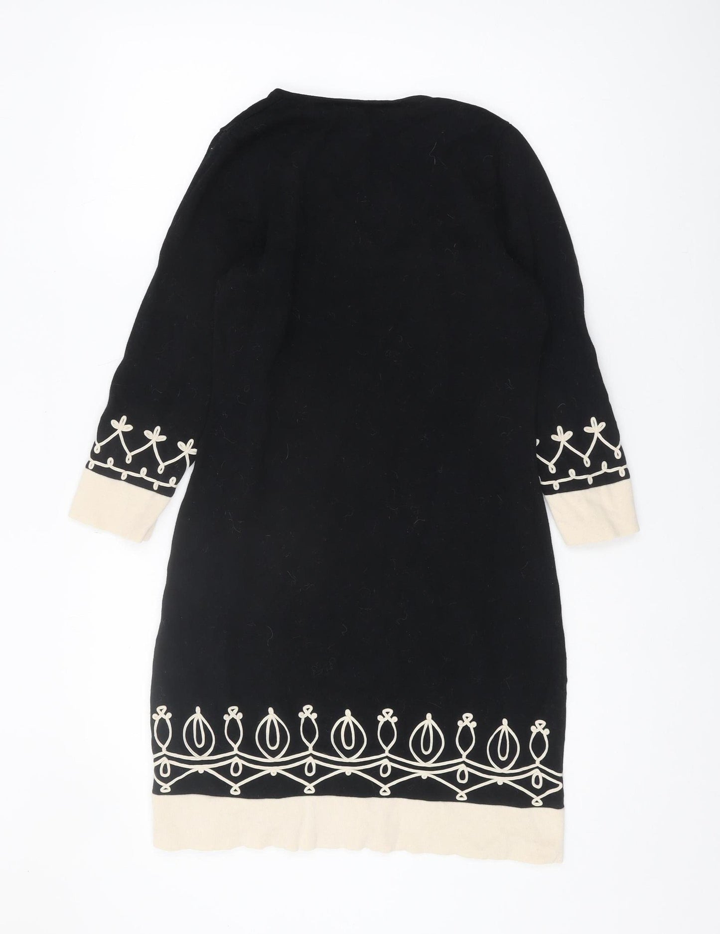 Monsoon Women's Black Tunic Jumper, Size S, V-Neck Style