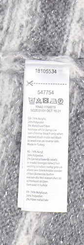 Monsoon Women's Grey Cardigan M Chunky Knit Fair Isle