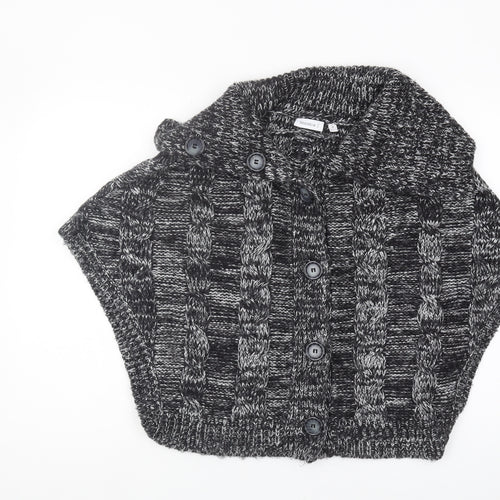 Yessica Women's Black Cape Jumper, M, Button Detail