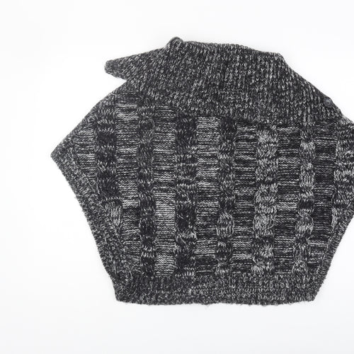 Yessica Women's Black Cape Jumper, M, Button Detail