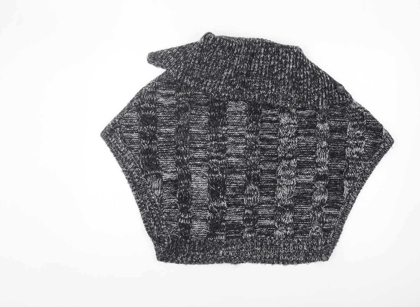 Yessica Women's Black Cape Jumper, M, Button Detail