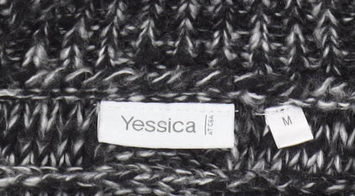 Yessica Women's Black Cape Jumper, M, Button Detail