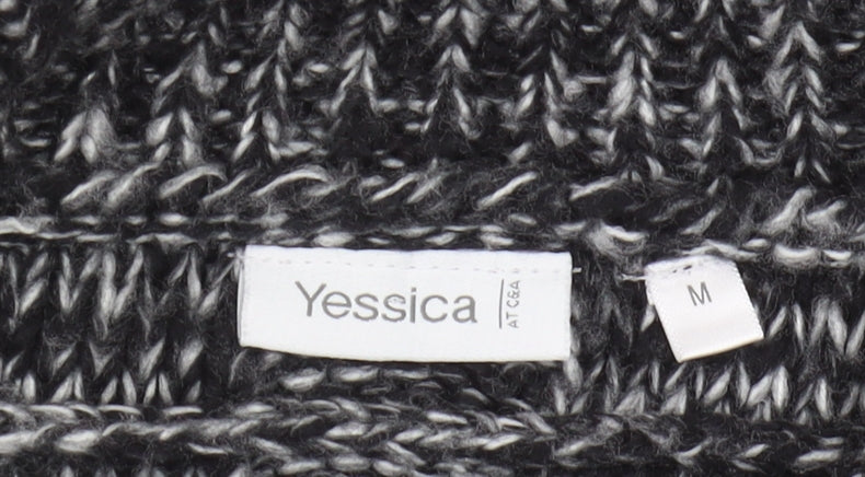 Yessica Women's Black Cape Jumper, M, Button Detail