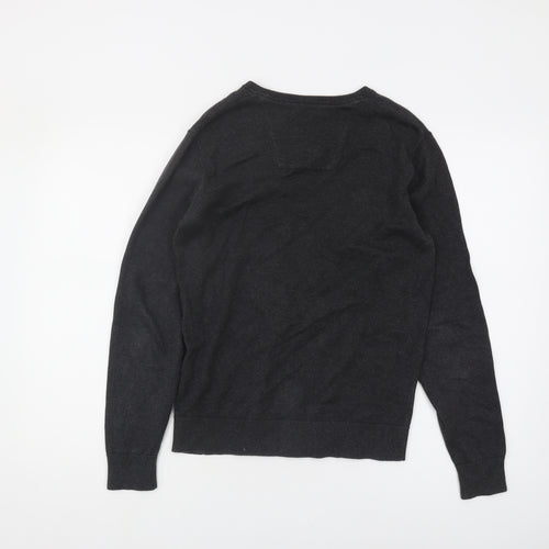 Tom Tailor Men's Black S V-Neck Cotton Pullover Jumper