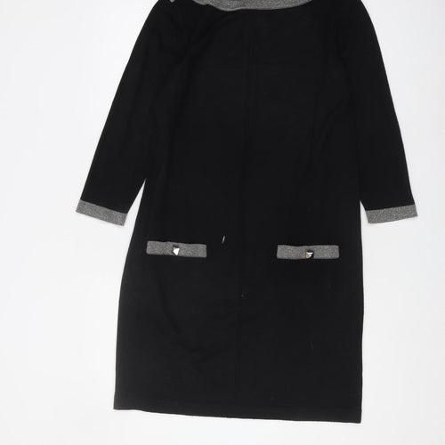 Nine West Women's Black Boat Neck Dress S