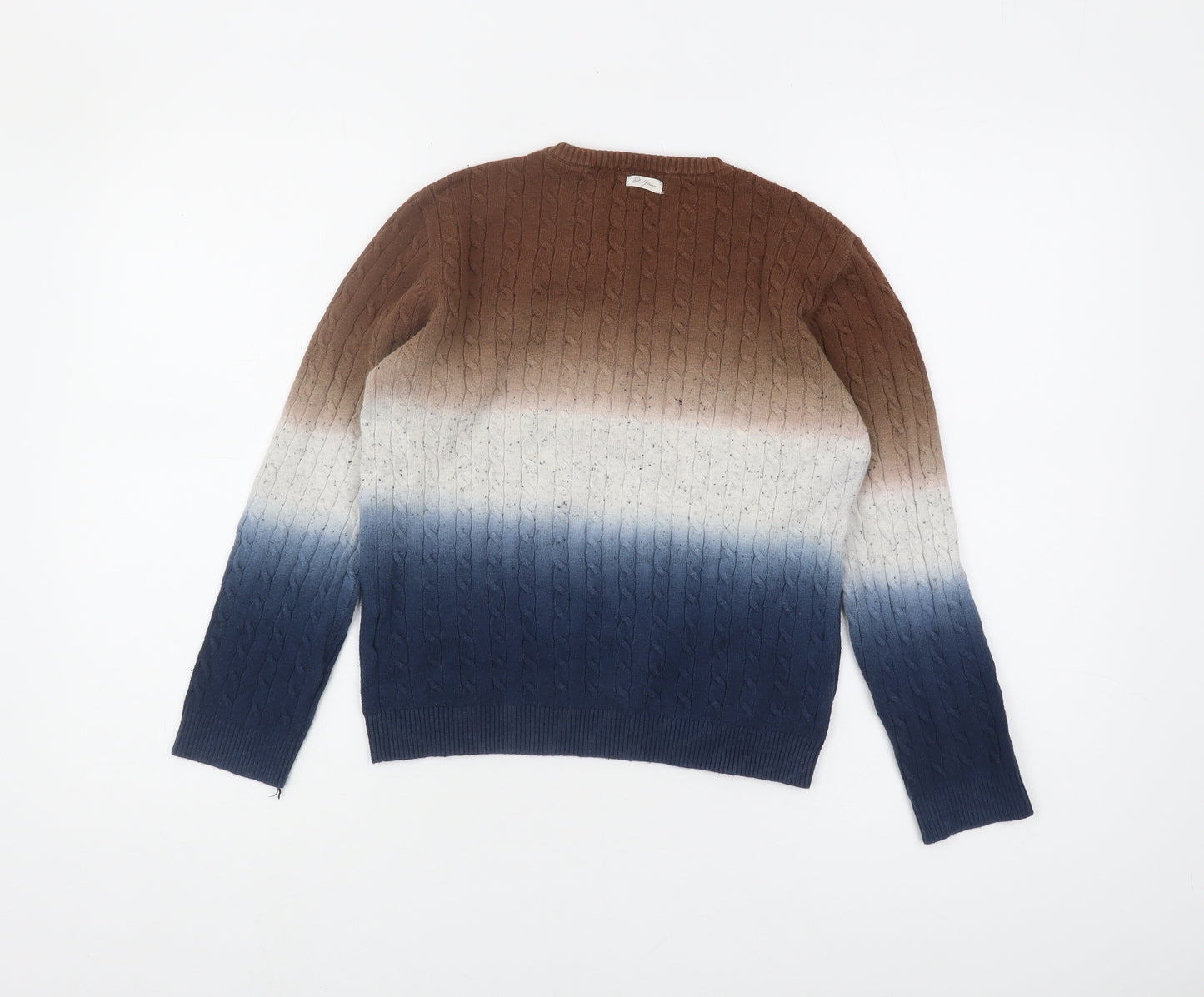 Blue Wave Boys' Ombre Henley Jumper - Blue & Brown, Size 12
