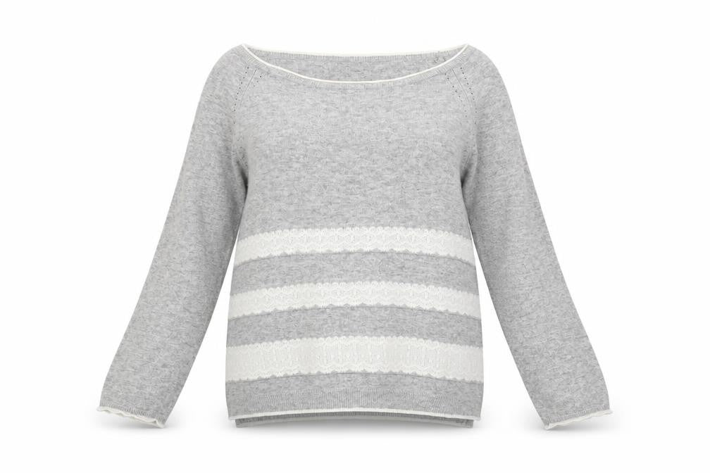 Front view of Phase Eight Women's Grey Knit Jumper, size 12