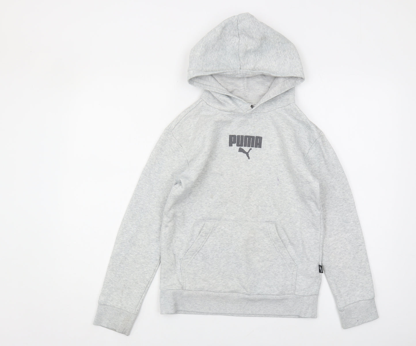Puma Boys Grey Pullover Hoodie, Size 11-12, Casual Wear