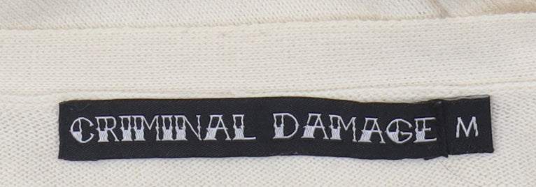 Criminal Damage Women's Ivory Cardigan M V-Neck