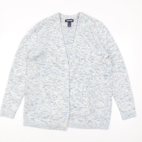 Lands' End Women's Multicoloured Cardigan M V-Neck Knit