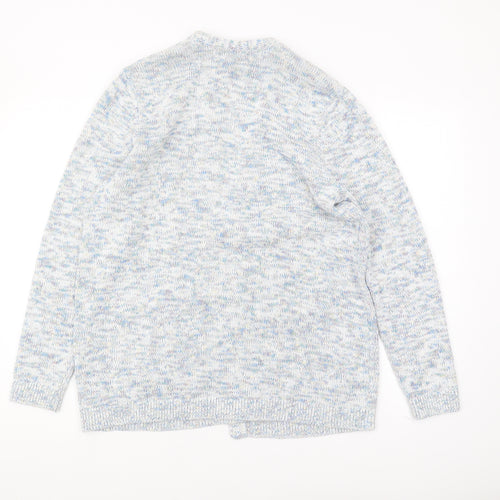 Lands' End Women's Multicoloured Cardigan M V-Neck Knit