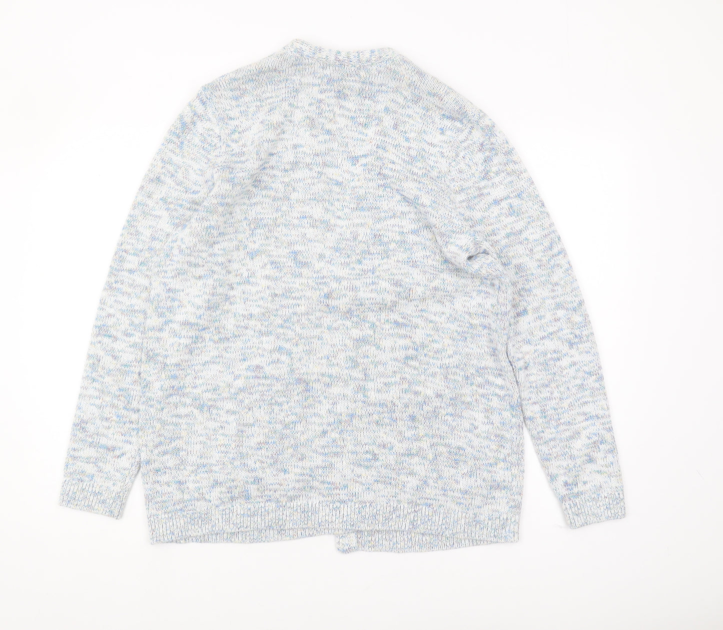 Lands' End Women's Multicoloured Cardigan M V-Neck Knit