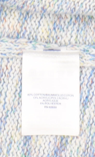 Lands' End Women's Multicoloured Cardigan M V-Neck Knit