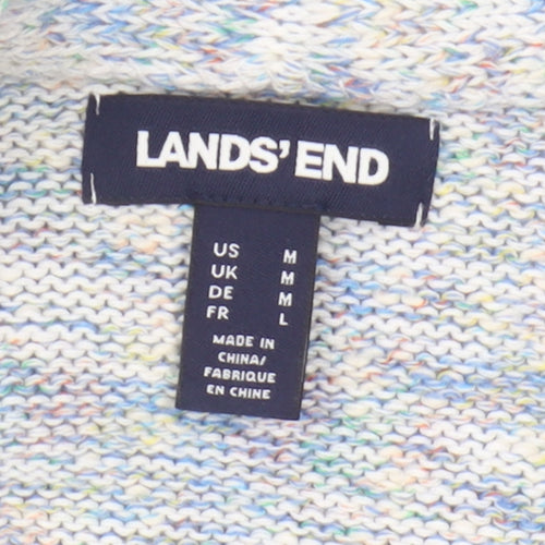 Lands' End Women's Multicoloured Cardigan M V-Neck Knit