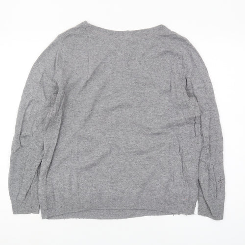 White Stuff Women's Grey Christmas Jumper Size 14