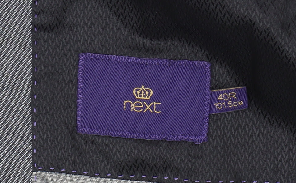 Next Men's Grey Wool Blazer, Size 40R Formal