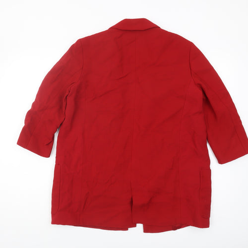 Zara Women's Red Blazer, Size 12, Viscose-Cotton Blend