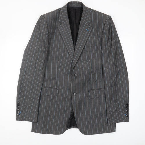 Gibson Men's Grey Striped Blazer 40 Regular Jacket