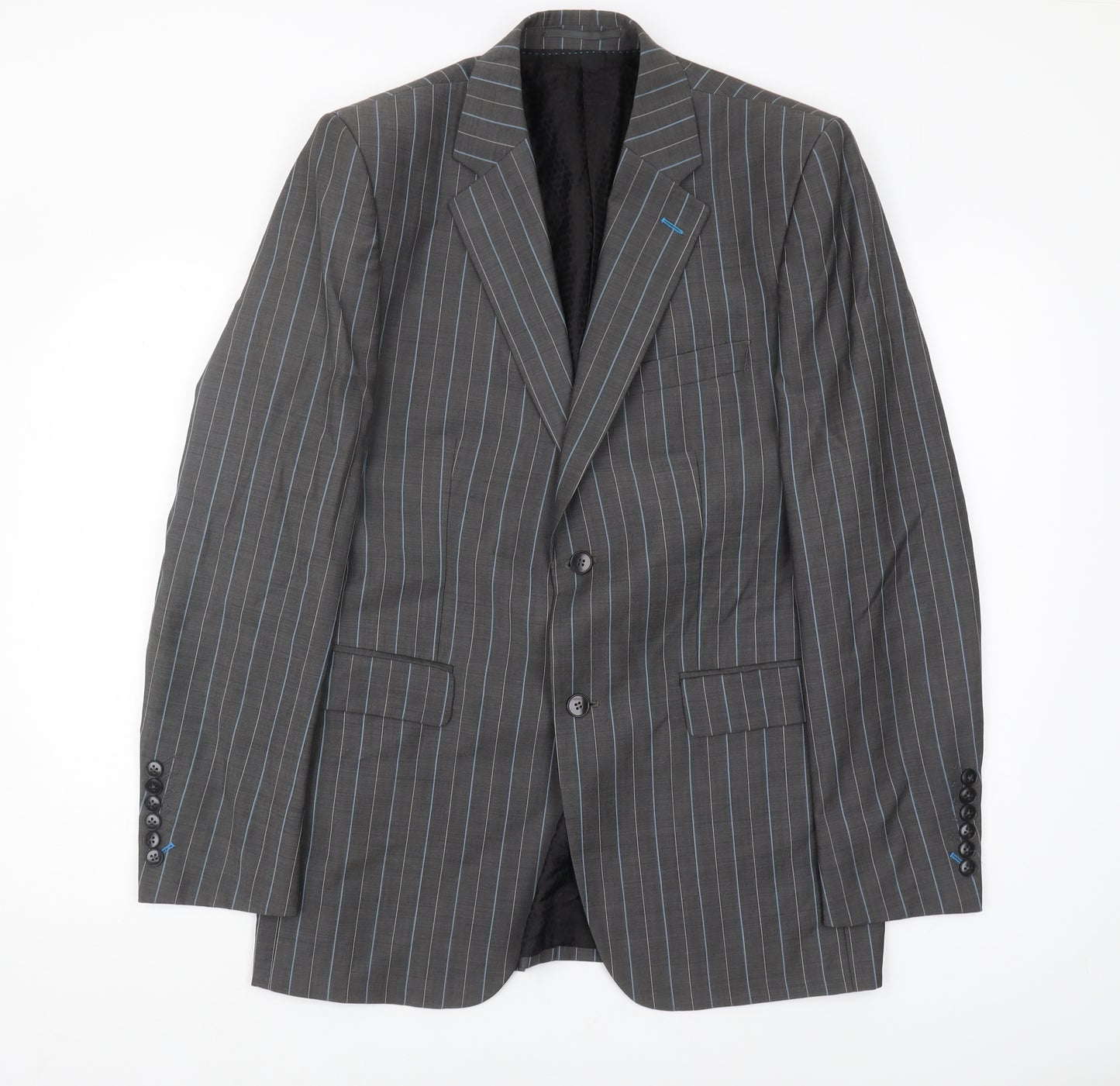 Gibson Men's Grey Striped Blazer 40 Regular Jacket
