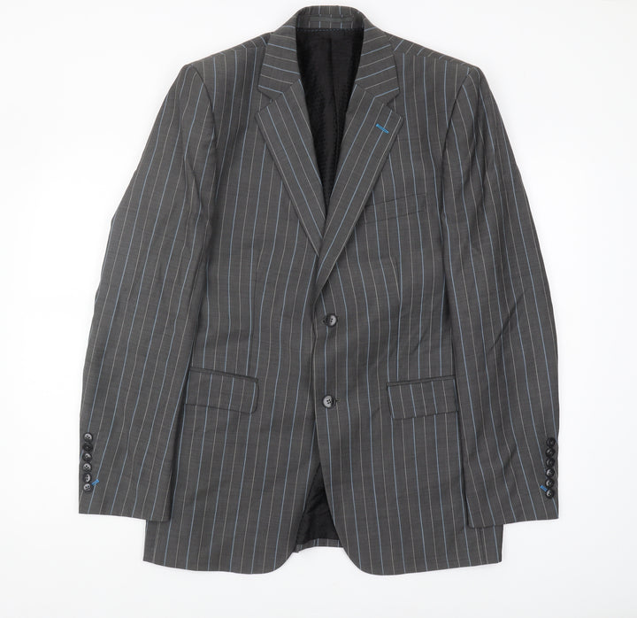 Gibson Men's Grey Striped Blazer 40 Regular Jacket