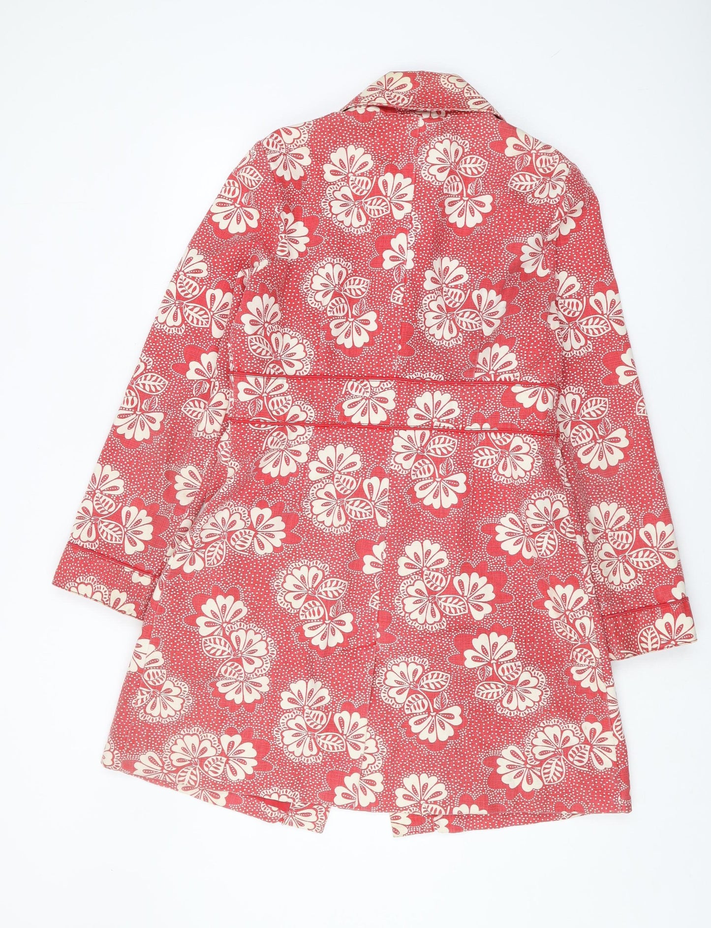 Boden Women's Red Floral Overcoat - Size Not Specified