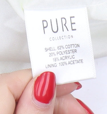 PURE Women's Grey Tweed Jacket Size 16 with Zipped Pockets