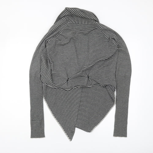 All Saints Women's Black Striped Cardigan Size S