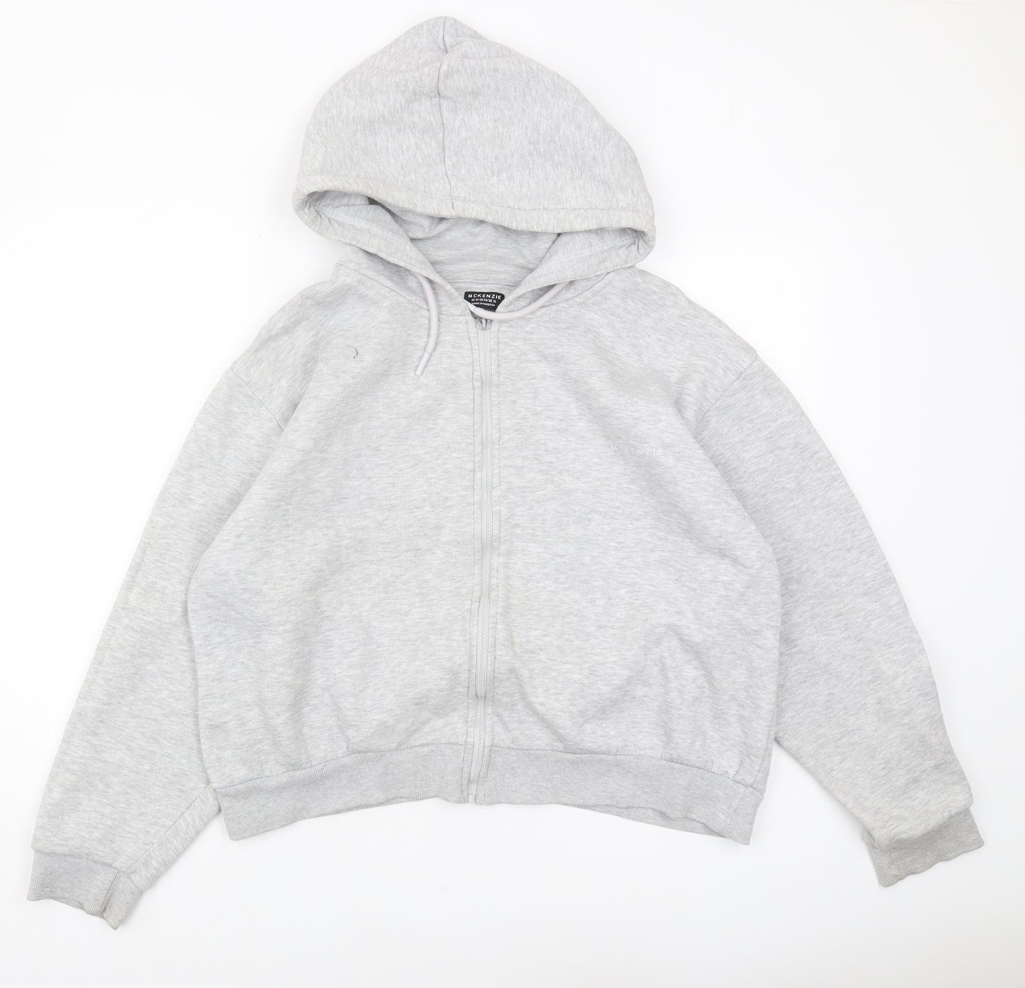 Mckenzie Unisex Grey Full Zip Hoodie Size 16