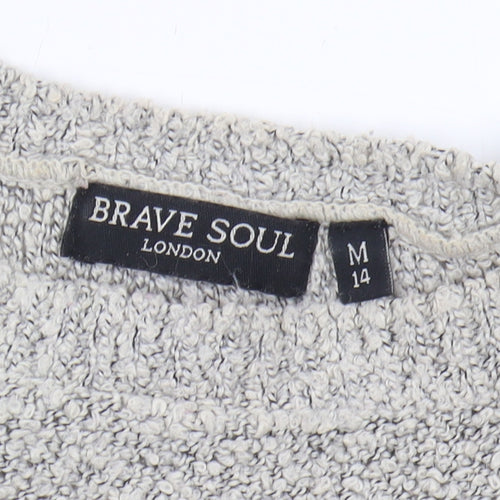 Brave Soul Women's Grey Pullover Jumper Size M