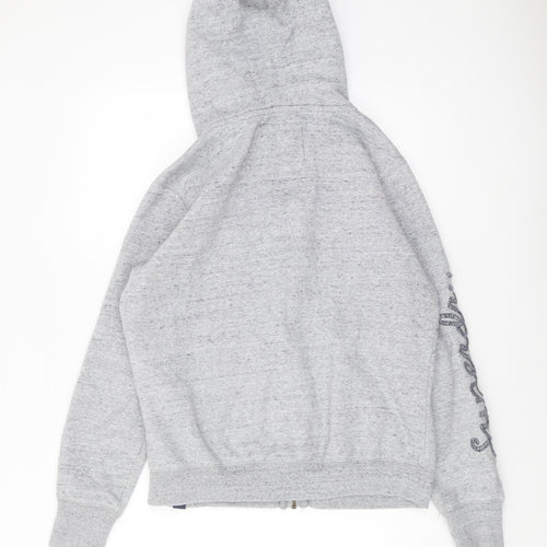 Superdry Women's Grey Full Zip Hoodie, UK 15