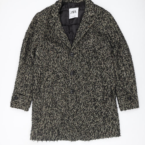 Zara Women's Black Tweed Pea Coat Size 10